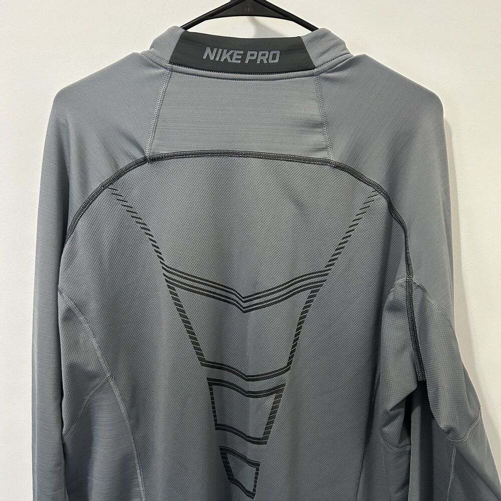 Nike Pro Fitted Dri-FIT Running Quarter Zip Pullover Gray Heather XXL Athleisure